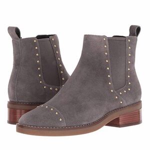 Cole Haan Women's Mara Grand Chelsea Gray Studded Ankle Boots size 7.5